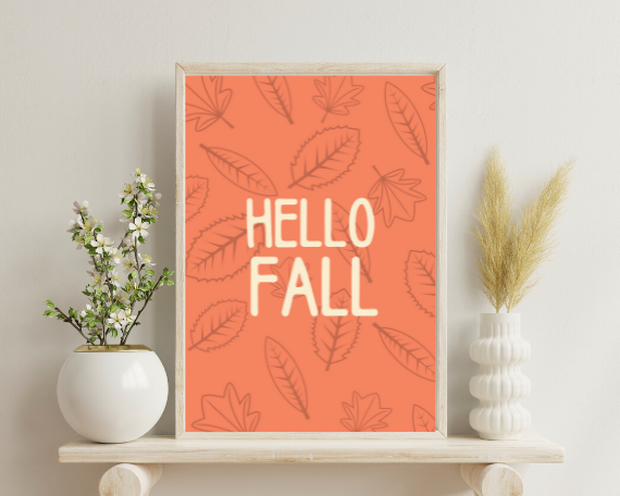 Hello Fall Wall Art Bundle - Instant Digital Download, Fall Downloadable, Fall Artwork, Fall Aesthetic, Home Decor