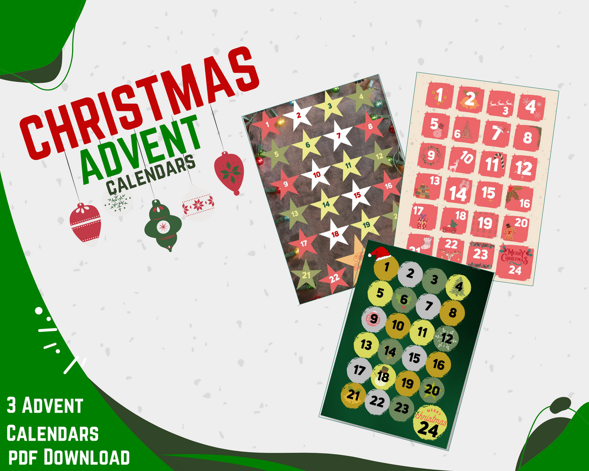 Advent Calendar, Advent Calendar for Kids and Adults, Advent Calendar Printable, Christmas Printable, Digital Advent PDF, Christmas Clipart