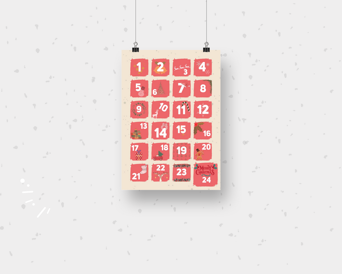 Advent Calendar, Advent Calendar for Kids and Adults, Advent Calendar Printable, Christmas Printable, Digital Advent PDF, Christmas Clipart