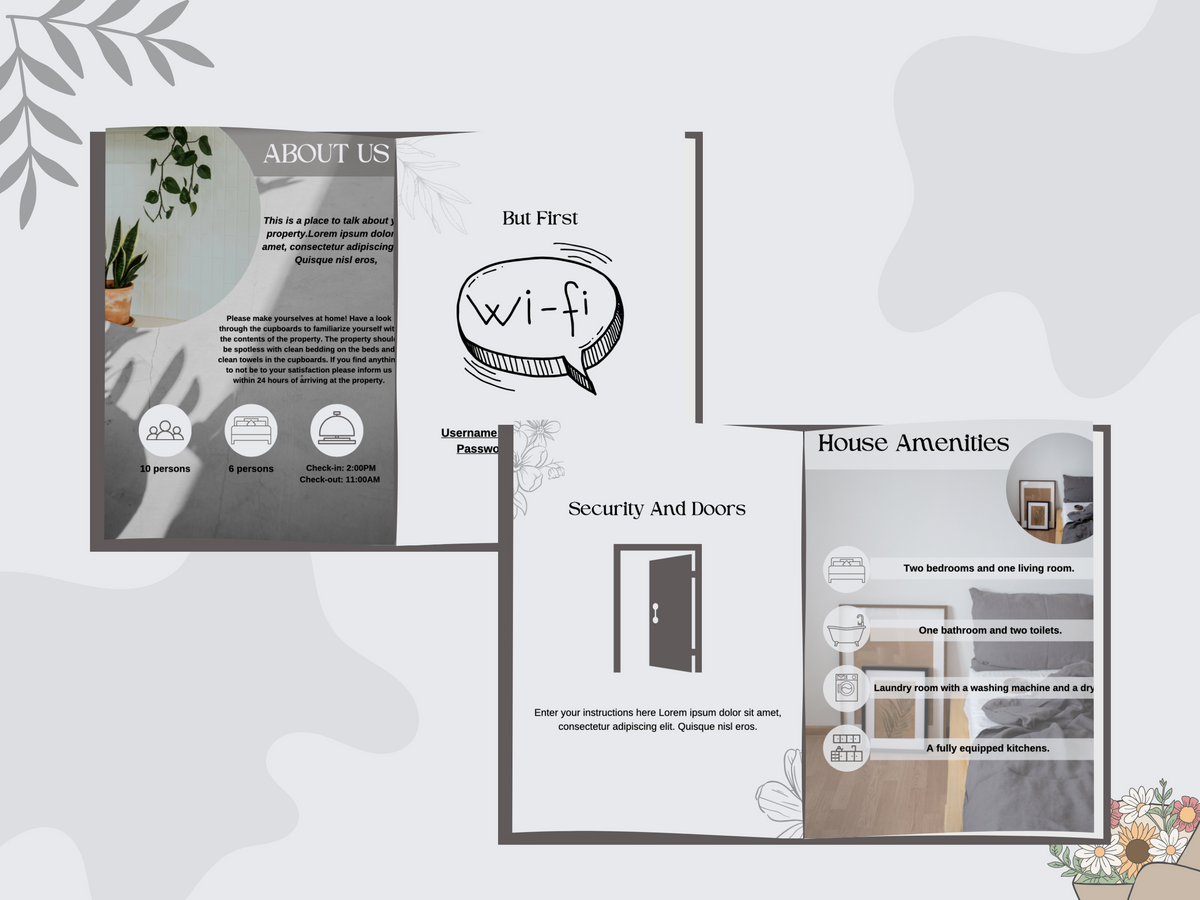 Airbnb Host Welcome Book Canva Template, Vacation Rental Downloadable, Airbnb Hosting, Aesthetic Personal Packet, Custom Guest Arrival Guide