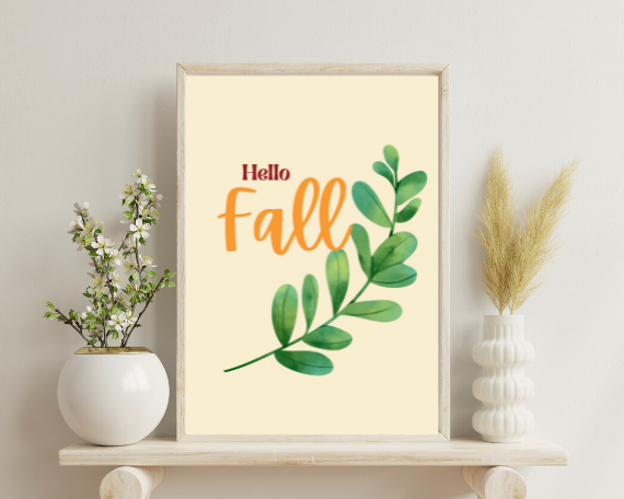 Hello Fall Wall Art Bundle - Instant Digital Download, Fall Downloadable, Fall Artwork, Fall Aesthetic, Home Decor