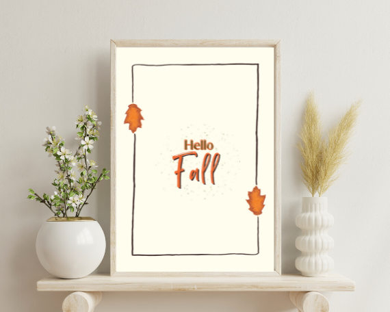 Hello Fall Wall Art Bundle - Instant Digital Download, Fall Downloadable, Fall Artwork, Fall Aesthetic, Home Decor