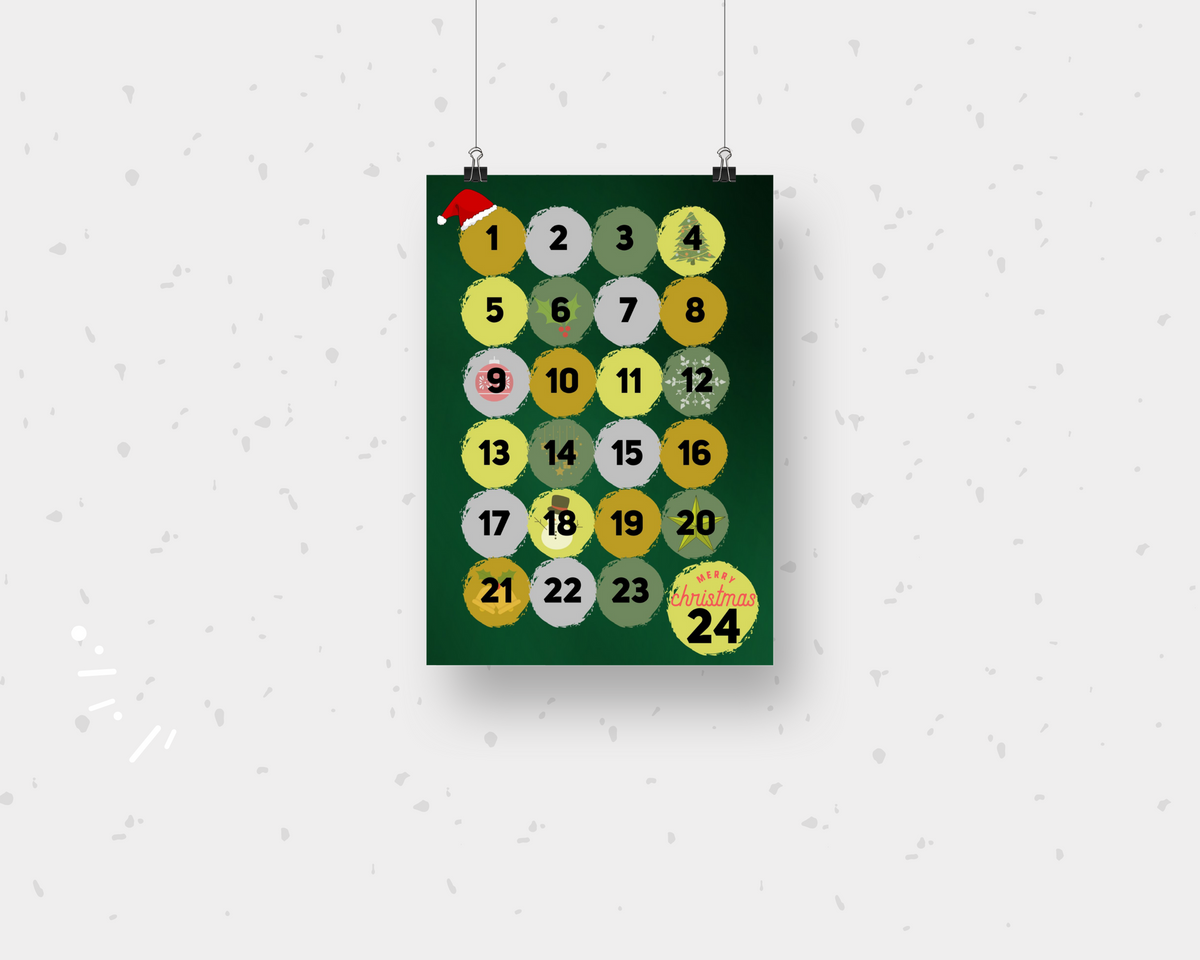 Advent Calendar, Advent Calendar for Kids and Adults, Advent Calendar Printable, Christmas Printable, Digital Advent PDF, Christmas Clipart