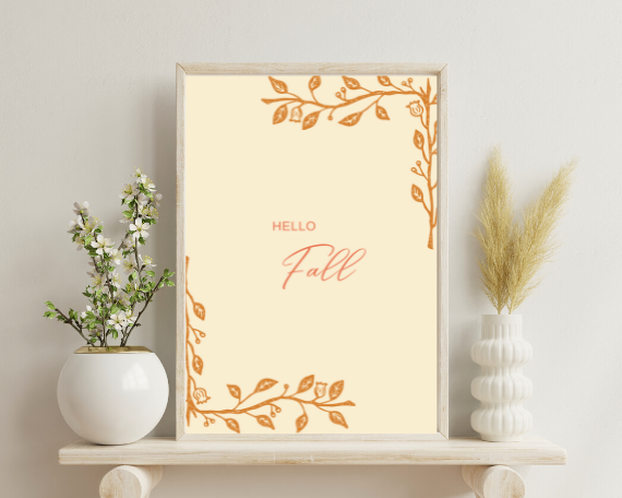 Hello Fall Wall Art Bundle - Instant Digital Download, Fall Downloadable, Fall Artwork, Fall Aesthetic, Home Decor