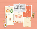 Hello Fall Wall Art Bundle - Instant Digital Download, Fall Downloadable, Fall Artwork, Fall Aesthetic, Home Decor