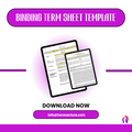 Binding Term Sheet Agreement, Business Template, Contracts for Small Business, Downloadable and Printable, Legal Contract