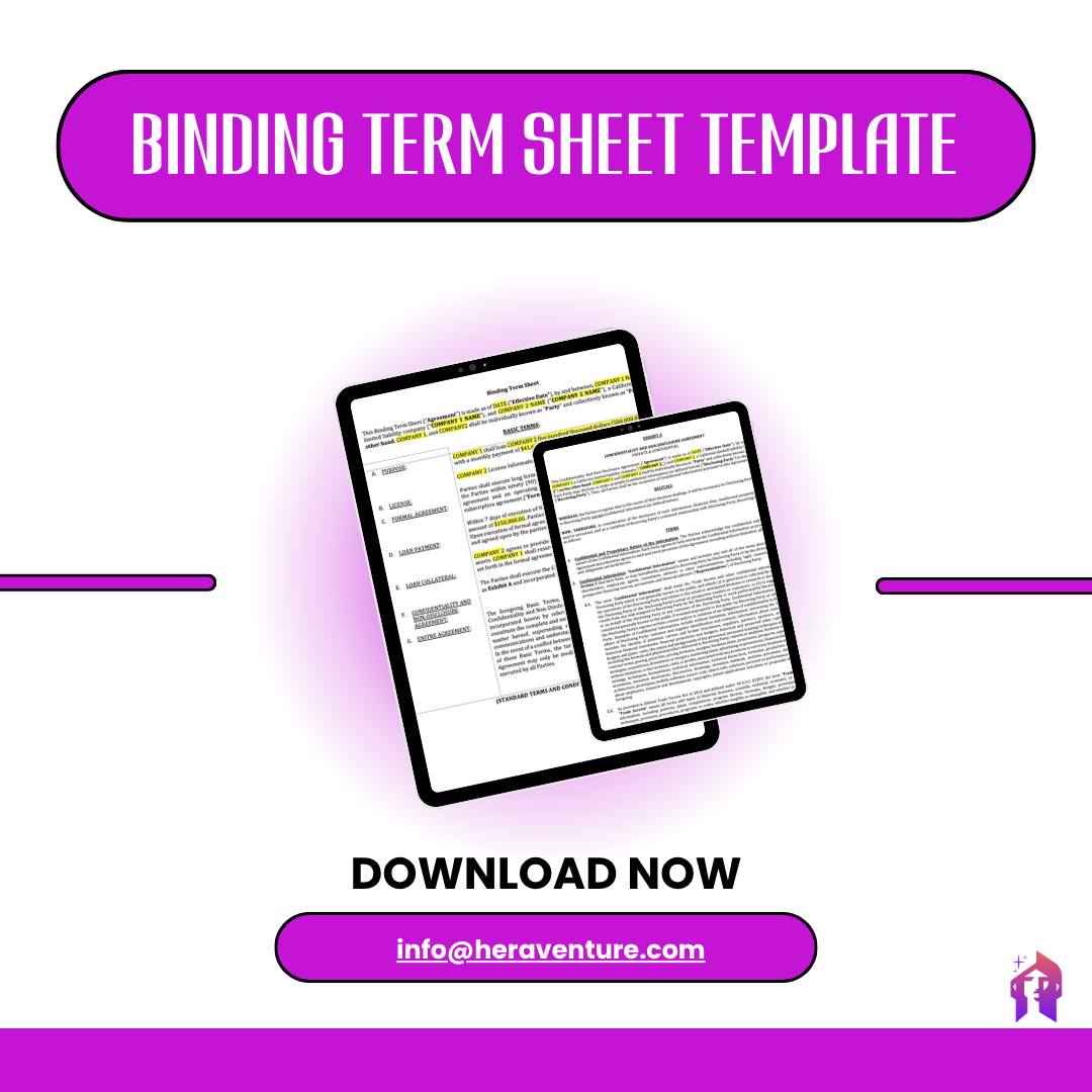 Binding Term Sheet Agreement, Business Template, Contracts for Small Business, Downloadable and Printable, Legal Contract