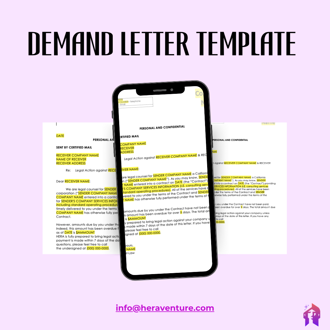 Demand Letter Template, Business Template, Small Business, Downloadable Legal, Work Agreement, Freelance, Invoice, Accounts Receivable