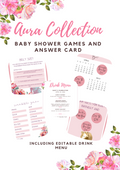 Girl Baby Shower Games and Drink Menu Digital Download, 10 Pack Downloadable, Printable and Cute Party Planner, Simple Party Planning