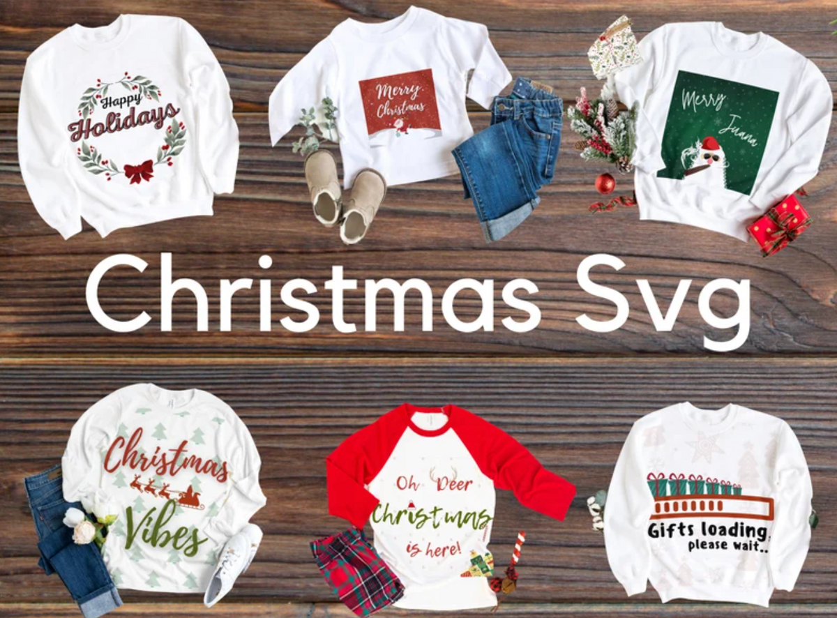 Christmas Design SVG Bundle, Holiday Downloadable, Digital Download, Winter Artwork, Christmas Theme, Customizable Gifts, Winter Aesthetic
