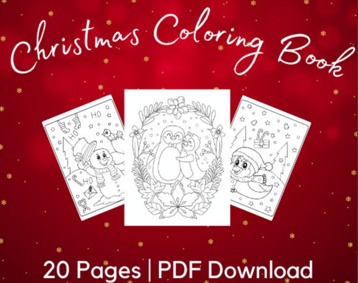 Christmas Coloring Book, Pages for Kids, Christmas Digital Download, Winter Printable, Child Activities, Instant Download, PDF Activity Book