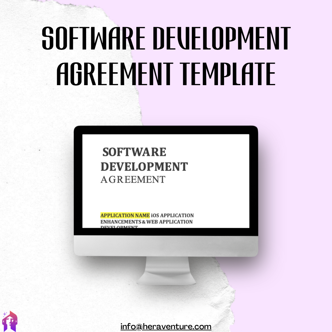Software Development Agreement Template, Contracts for Small Business, Downloadable, Printable, Editable, Custom Contract, Work Agreement