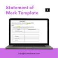 Statement of Work Template, Business Template, Small Business, Downloadable, Printable Contract, Work Agreement, Freelance, Invoice